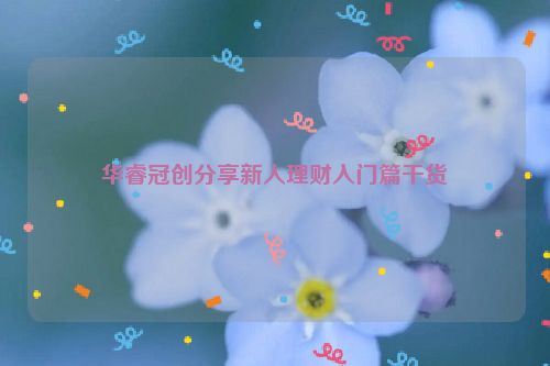 华睿冠创分享新人理财入门篇干货