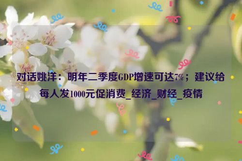 对话姚洋：明年二季度GDP增速可达7%；建议给每人发1000元促消费_经济_财经_疫情