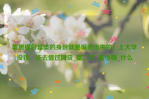 董思槿白富美的身份就是编造出来的！上大学没钱，还去借过网贷_富二代_董小姐_什么