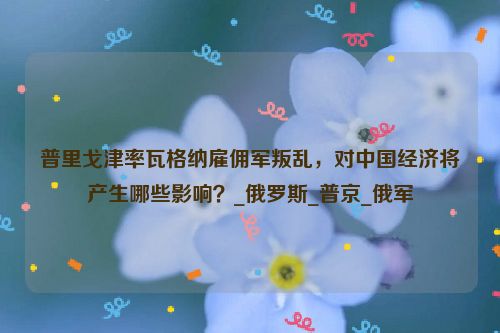 普里戈津率瓦格纳雇佣军叛乱，对中国经济将产生哪些影响？_俄罗斯_普京_俄军