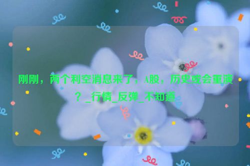 刚刚，两个利空消息来了，A股，历史或会重演？_行情_反弹_不知道