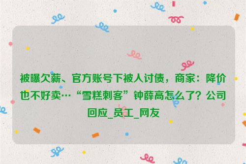被曝欠薪、官方账号下被人讨债，商家：降价也不好卖…“雪糕刺客”钟薛高怎么了？公司回应_员工_网友
