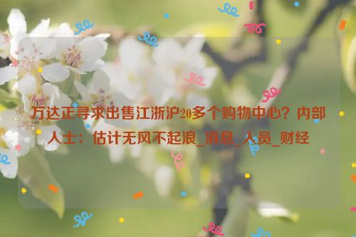 万达正寻求出售江浙沪20多个购物中心？内部人士：估计无风不起浪_消息_人员_财经