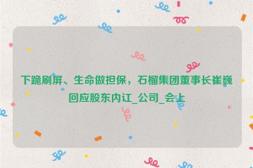 下跪刷屏、生命做担保，石榴集团董事长崔巍回应股东内讧_公司_会上