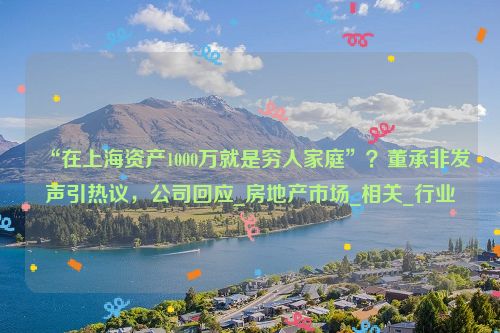 “在上海资产1000万就是穷人家庭”？董承非发声引热议，公司回应_房地产市场_相关_行业