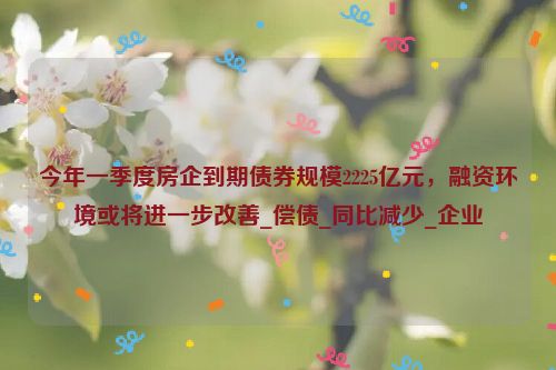 今年一季度房企到期债券规模2225亿元，融资环境或将进一步改善_偿债_同比减少_企业