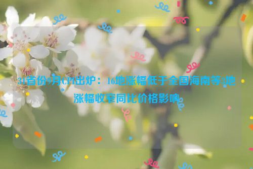 31省份9月CPI出炉：16地涨幅低于全国海南等3地涨幅收窄同比价格影响