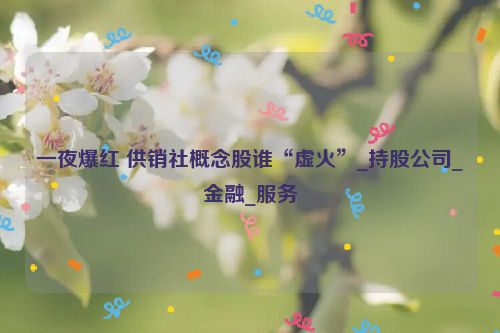 一夜爆红 供销社概念股谁“虚火”_持股公司_金融_服务