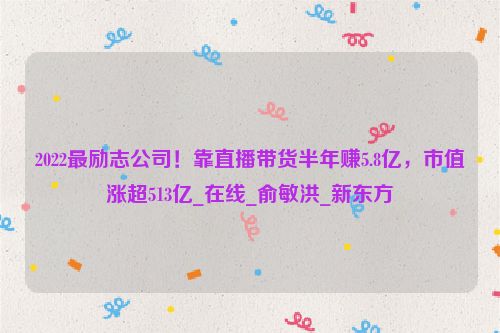 2022最励志公司！靠直播带货半年赚5.8亿，市值涨超513亿_在线_俞敏洪_新东方