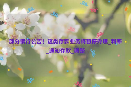 部分银行公告！这类存款业务将暂停办理_利率_通知存款_调整