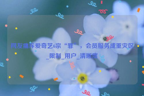 网友痛斥爱奇艺6宗“罪”，会员服务成重灾区_限制_用户_清晰度