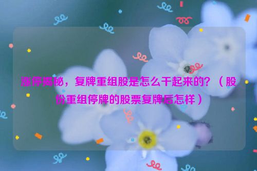 涨停揭秘，复牌重组股是怎么干起来的？（股份重组停牌的股票复牌后怎样）