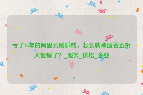 亏了13年的阿里云刚赚钱，怎么就被逼着五折大促销了？_服务_价格_企业