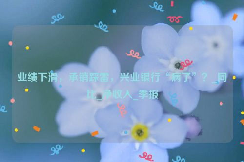 业绩下滑，承销踩雷，兴业银行“病了”？_同比_净收入_季报