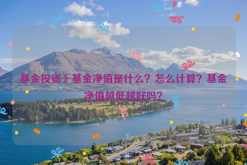 基金投资》基金净值是什么？怎么计算？基金净值越低越好吗？