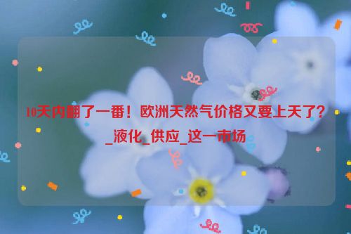 10天内翻了一番！欧洲天然气价格又要上天了？_液化_供应_这一市场