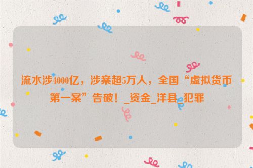 流水涉4000亿，涉案超5万人，全国“虚拟货币第一案”告破！_资金_洋县_犯罪