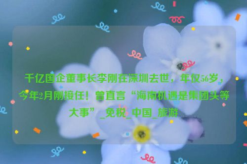 千亿国企董事长李刚在深圳去世，年仅56岁，今年2月刚接任！曾直言“海南机遇是集团头等大事”_免税_中国_旅游