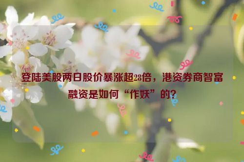 登陆美股两日股价暴涨超28倍，港资券商智富融资是如何“作妖”的？