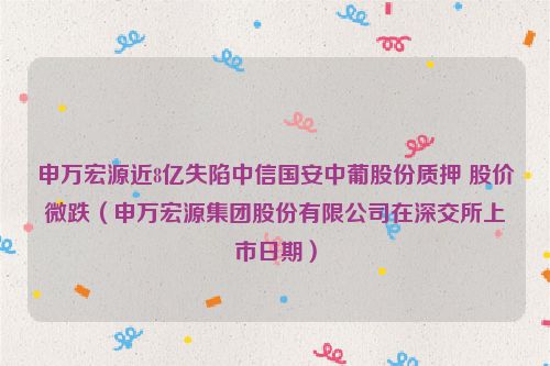 申万宏源近8亿失陷中信国安中葡股份质押 股价微跌（申万宏源集团股份有限公司在深交所上市日期）