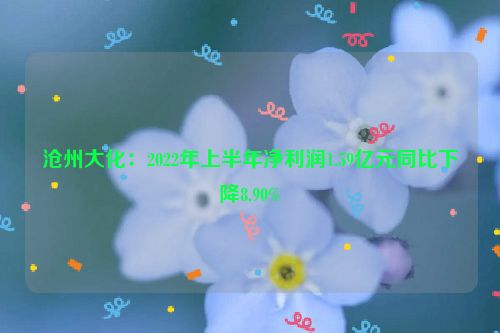 沧州大化：2022年上半年净利润1.59亿元同比下降8.90%