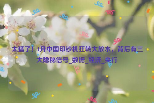 太猛了！1月中国印钞机狂转大放水，背后有三大隐秘信号_数据_经济_央行