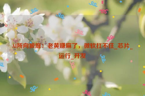 AI所向披靡：老黄赚麻了，微软扛不住_芯片_运行_开发