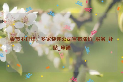 春节不打烊，多家快递公司宣布涨价_服务_补贴_申通