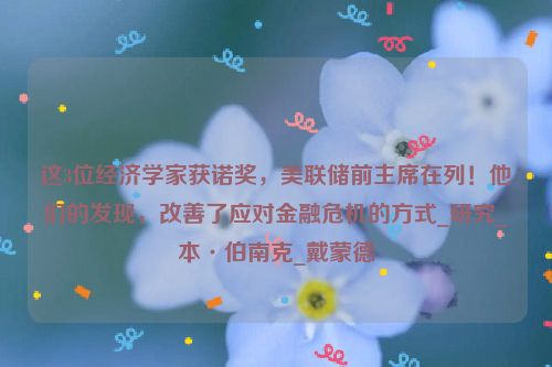 这3位经济学家获诺奖，美联储前主席在列！他们的发现，改善了应对金融危机的方式_研究_本·伯南克_戴蒙德