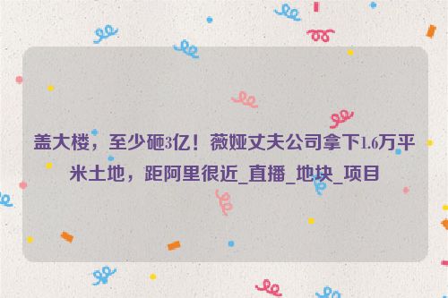 盖大楼，至少砸3亿！薇娅丈夫公司拿下1.6万平米土地，距阿里很近_直播_地块_项目