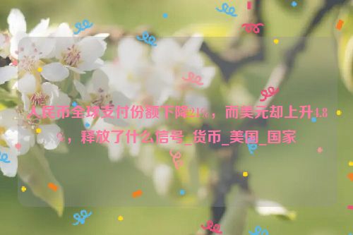 人民币全球支付份额下降21%，而美元却上升4.8%，释放了什么信号_货币_美国_国家