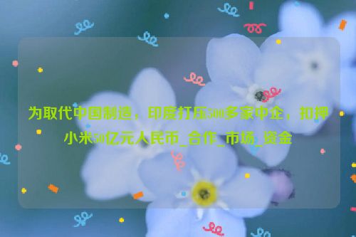 为取代中国制造，印度打压500多家中企，扣押小米50亿元人民币_合作_市场_资金